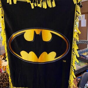 Handcrafted fleece Batman knot blankets